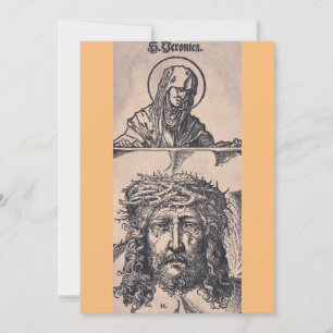 Tarjeta Festiva Santa Verónica con el Vernicle por Hans Burgkmair