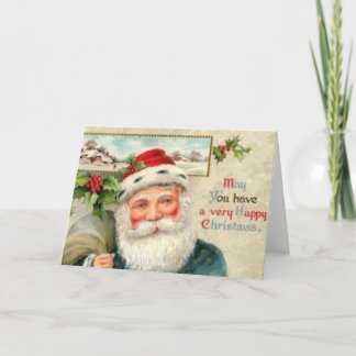 Tarjeta Festiva Santa Vieja de Azul
