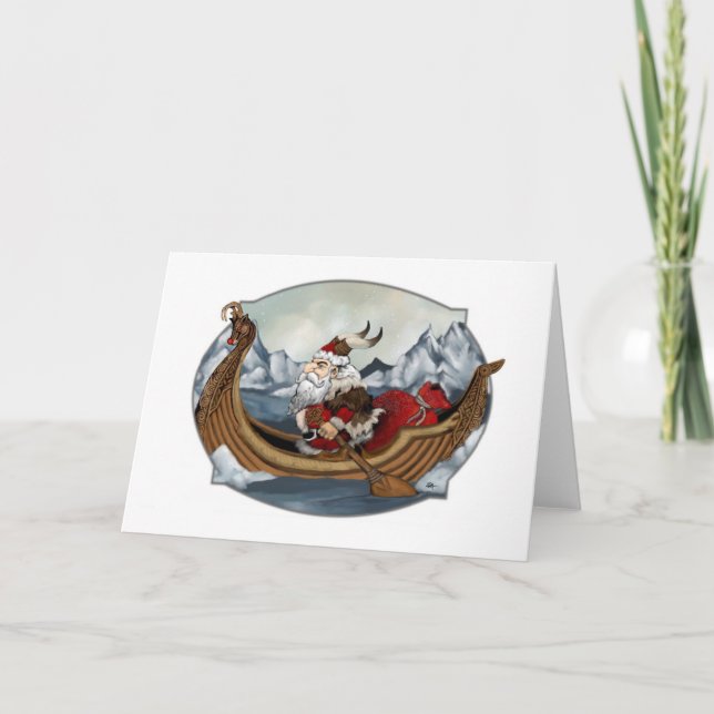 Tarjeta Festiva Santa Viking (Anverso)
