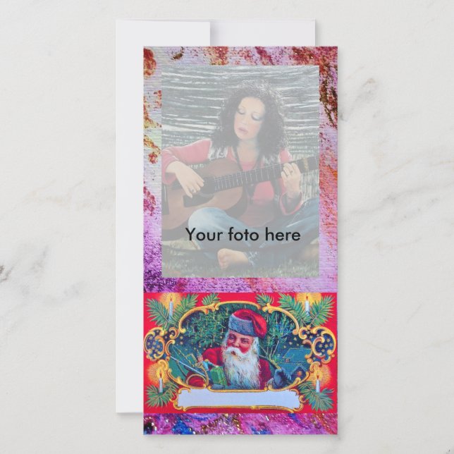 TARJETA FESTIVA SANTA VINTAGE (Anverso)