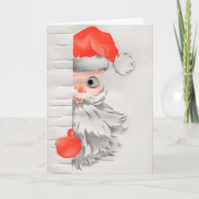 Tarjeta Festiva Santa Vintage (Anverso)