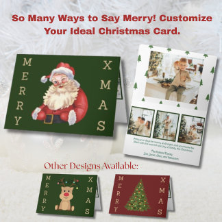 Tarjeta Festiva Santa Vintage 4 Fotos