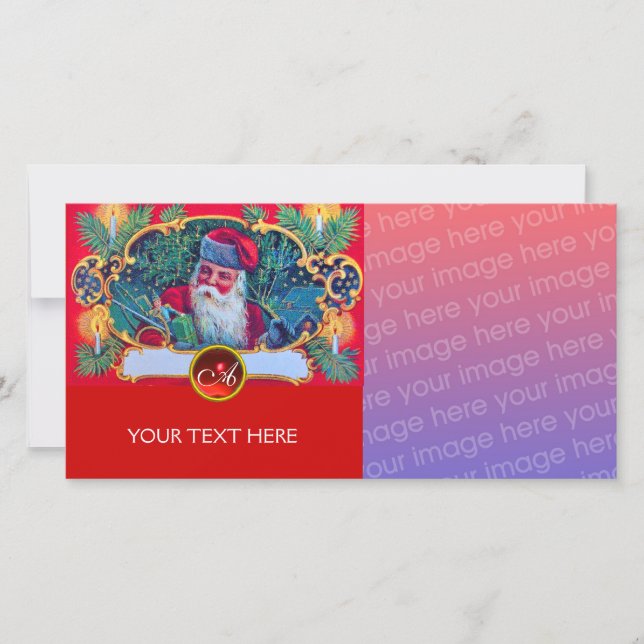 TARJETA FESTIVA SANTA VINTAGE CHRISTMAS (Anverso)