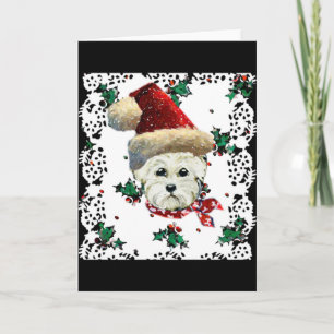 Tarjeta Festiva Santa Westie