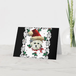 Tarjeta Festiva Santa Westie