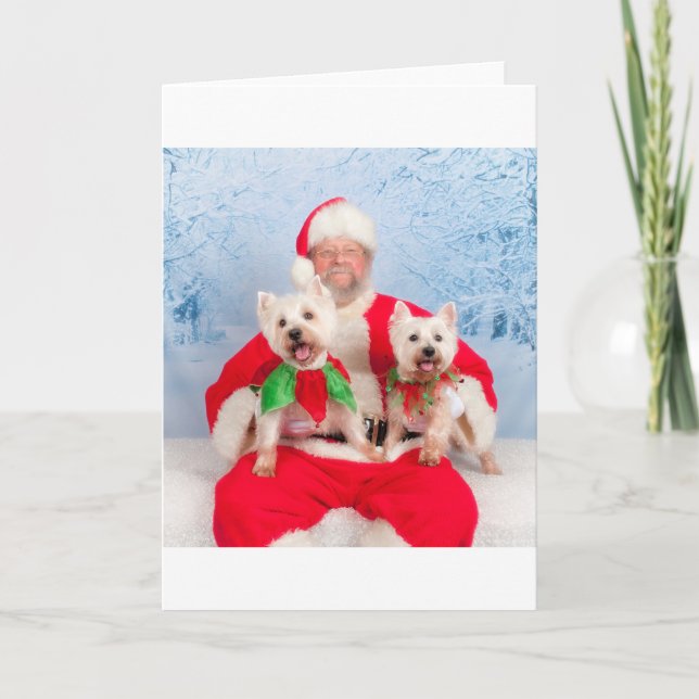 Tarjeta Festiva Santa Westies (Anverso)