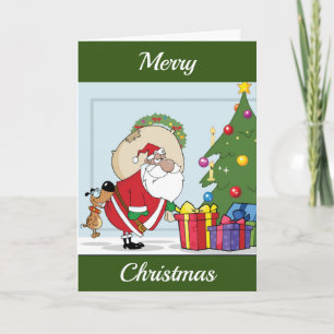 TARJETA FESTIVA SANTA WISHES, AMERICANA AFRICANA