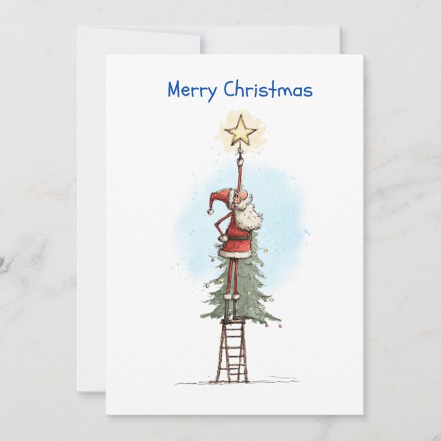 Tarjeta Festiva Santa with Star (Anverso)