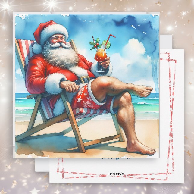 Tarjeta Festiva Santa y Bloody Marry Funny Snowbirds Navidades (pá (Subido por el creador)