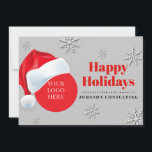 Tarjeta Festiva Santa y copos de nieve modernos | Saludos navideño<br><div class="desc">Se puede añadir el logotipo de su empresa

Disponible aquí:
http://www.zazzle.com/selectpartysupplies</div>