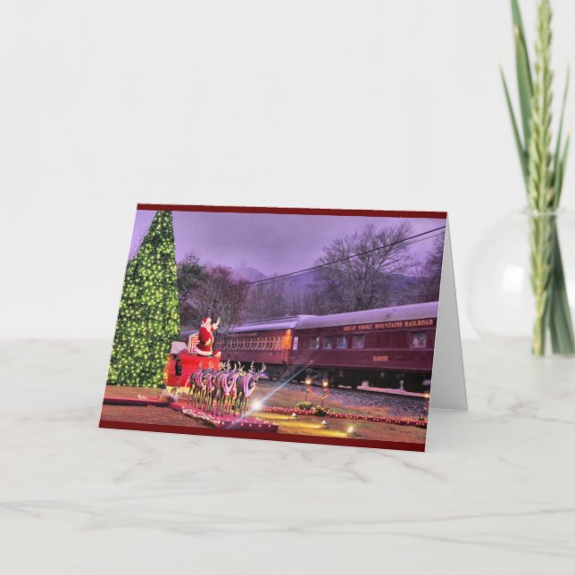 Tarjeta Festiva Santa y el Polar Express (Anverso)