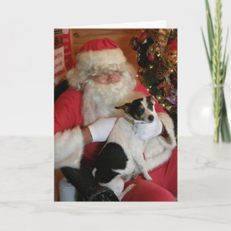 Tarjeta Festiva Santa y Jack Russell