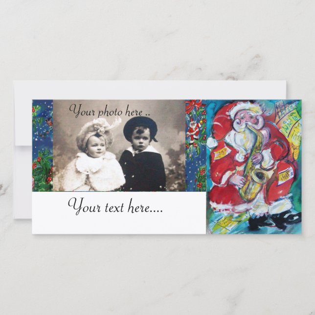 TARJETA FESTIVA SANTA Y JAZZ (Anverso)