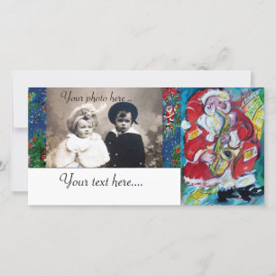TARJETA FESTIVA SANTA Y JAZZ