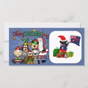 Tarjeta Festiva Santa y la banda