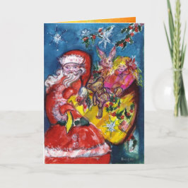 Tarjeta Festiva SANTA Y NAVIDADES DAN SACK, JUGUETES Sparkles Amar