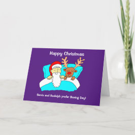 Tarjeta Festiva Santa y Rudolph Relájate en Navidades del Día del