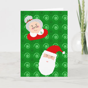 Tarjeta Festiva Santa y señora Claus