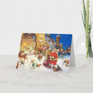 TARJETA FESTIVA SANTA Y SEÑORA CLAUS AT THE POLO NORTE