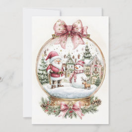 Tarjeta Festiva Santa Y Snowman