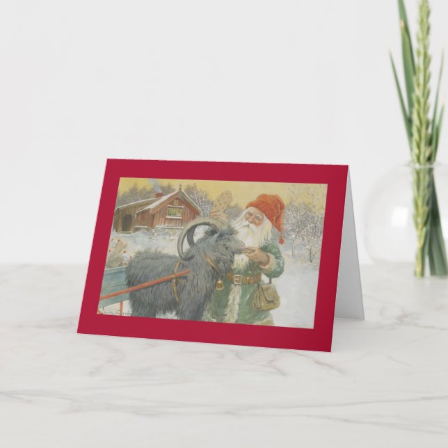 Tarjeta Festiva Santa y su trineo (Anverso)