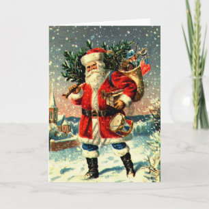 Tarjeta Festiva Santa y sus mercancías