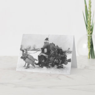 Tarjeta Festiva Santa y sus renos turcos