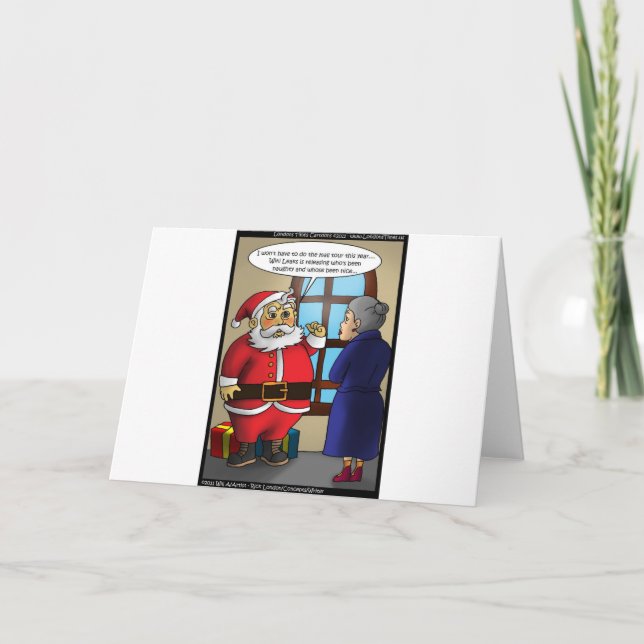 Tarjeta Festiva Santa y Wiki Leaks Regalos divertidos Tees & Cards (Anverso)