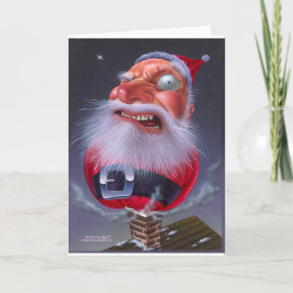 Tarjeta Festiva santaclause_chimney