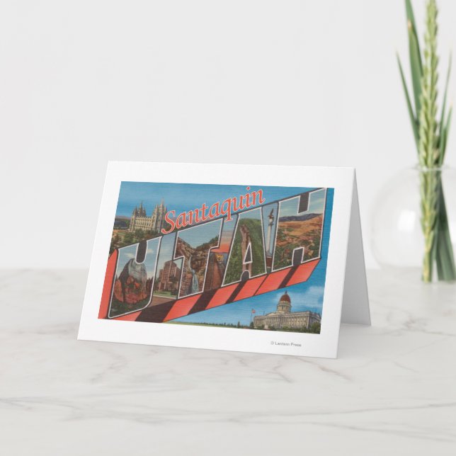 Tarjeta Festiva Santaquin, Utah - Escenas de letras grandes (Anverso)