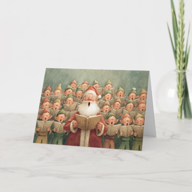 Tarjeta Festiva Santa's Choir (Anverso)