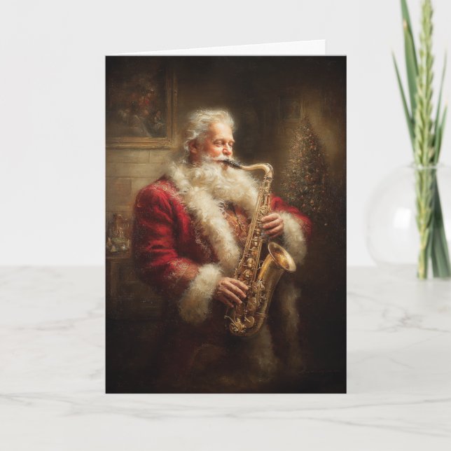 Tarjeta Festiva Santa's Cool Yule (Anverso)
