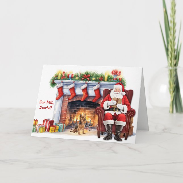 Tarjeta Festiva Santa's Gift Australian Terrier Dog Christmas (Anverso)