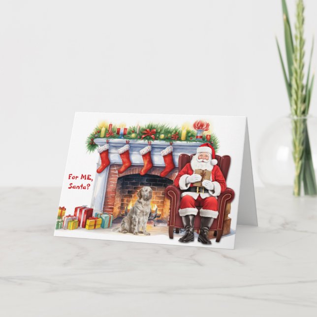 Tarjeta Festiva Santa's Gift Clumber Spaniel Dog Christmas (Anverso)