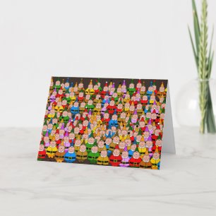 Tarjeta Festiva Santas Helpers