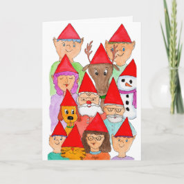 Tarjeta Festiva Santa's Helpers Folded Holiday Card