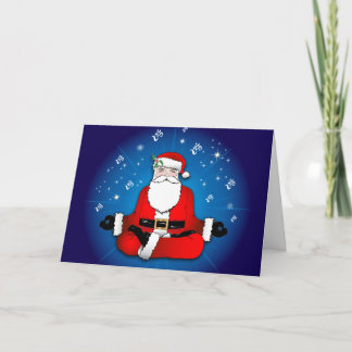 Tarjeta Festiva Santa's Meditation Holiday Card