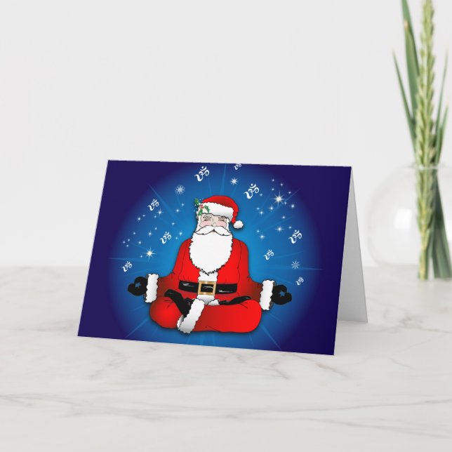 Tarjeta Festiva Santa's Meditation Holiday Card (Anverso)