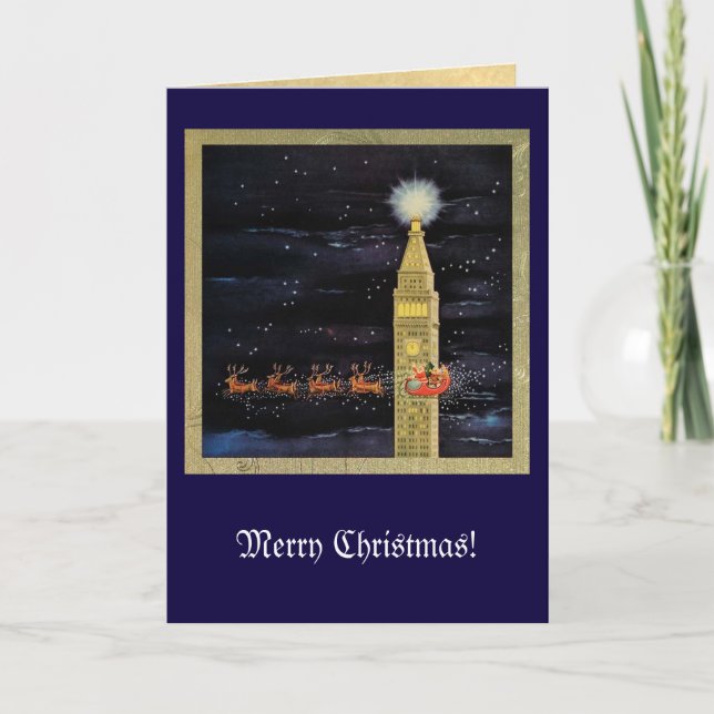 Tarjeta Festiva Santa's Sleigh (Anverso)