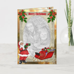 Tarjeta Festiva Santa's Sleigh - Template Tall