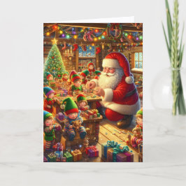 Tarjeta Festiva Santa's Workshop Christmas
