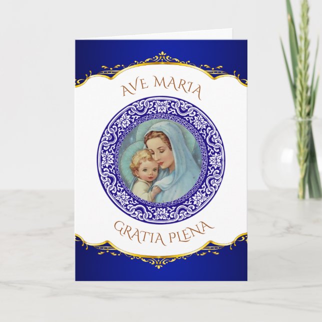 Tarjeta Festiva Santísima Virgen María Niño Jesús (Anverso)