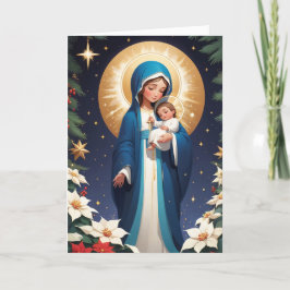 Tarjeta Festiva Santísima Virgen María Tradicional Católica