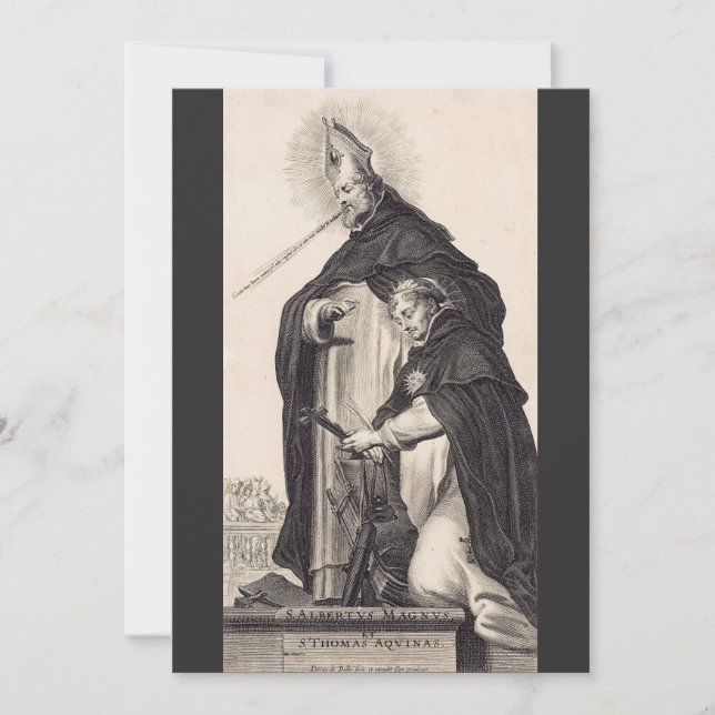 Tarjeta Festiva Santo Alberto del Grande y santo Thomas Aquinas (Anverso)
