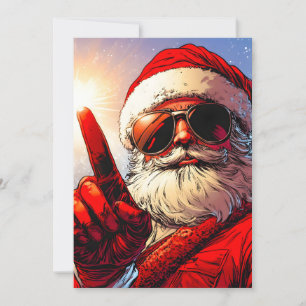 Tarjeta Festiva Santo Jolly Santa Resplandor Divino