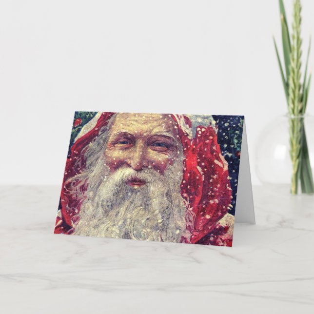 Tarjeta Festiva Santo pasado de moda Nicholas del Victorian (Anverso)