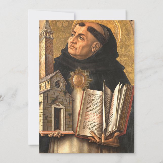 Tarjeta Festiva Santo Tomás de Aquinas (Anverso)