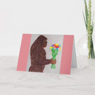 Tarjeta Festiva Sasquatch florece amor