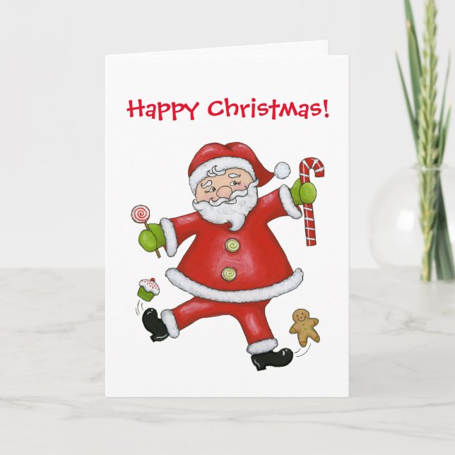 Tarjeta Festiva Sassy Santa (Anverso)