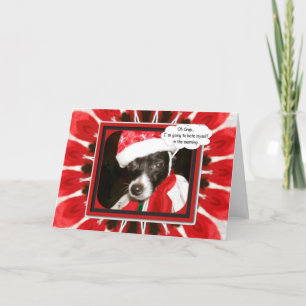 Tarjeta Festiva Sassy Santa Dog